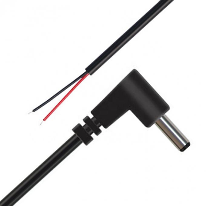 90 degrés angle droit DC Jack 5,5x2,1 mm 5,5x2,5 mm 1,35x3,5 mm à ouvrir le fil de fin de câble de queue de cochon 0
