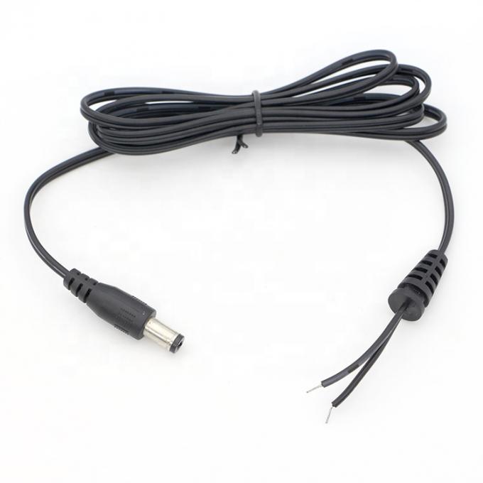 Jack à baril en courant continu mâle femelle de 2,1x5,5 mm à câble de charge en courant continu à queue de porc ouverte 1