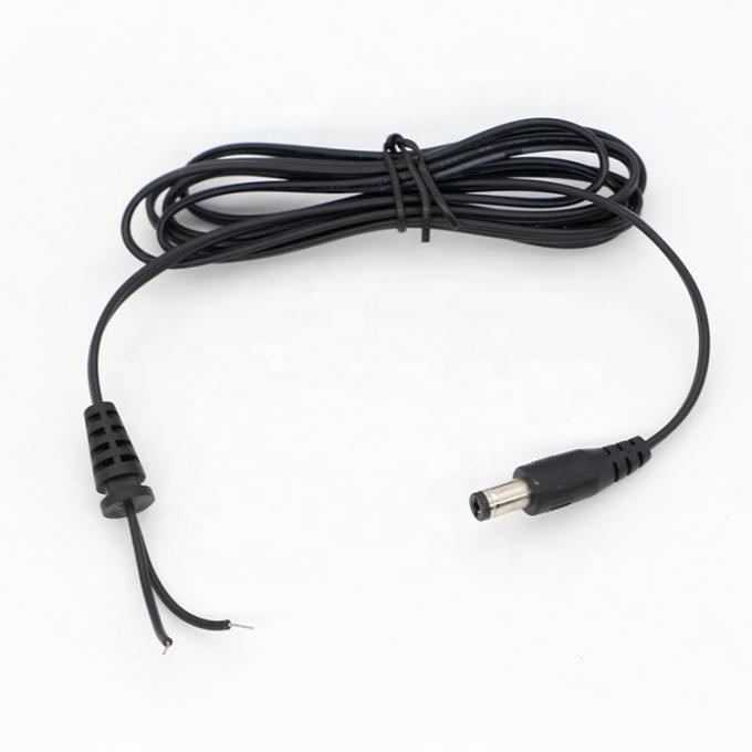 Jack à baril en courant continu mâle femelle de 2,1x5,5 mm à câble de charge en courant continu à queue de porc ouverte 5