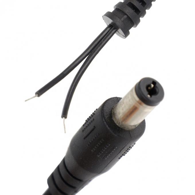 Jack à baril en courant continu mâle femelle de 2,1x5,5 mm à câble de charge en courant continu à queue de porc ouverte 2