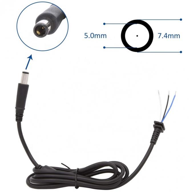 DC 7.4x5.0mm Jack à baril mâle à l'extrémité nue en conserve Pigtails ouverts câble d'extension pour adaptateur d'ordinateur portable 2