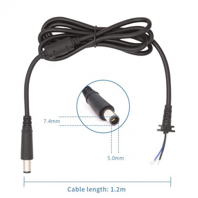 DC 7.4x5.0mm Jack à baril mâle à l'extrémité nue en conserve Pigtails ouverts câble d'extension pour adaptateur d'ordinateur portable 0