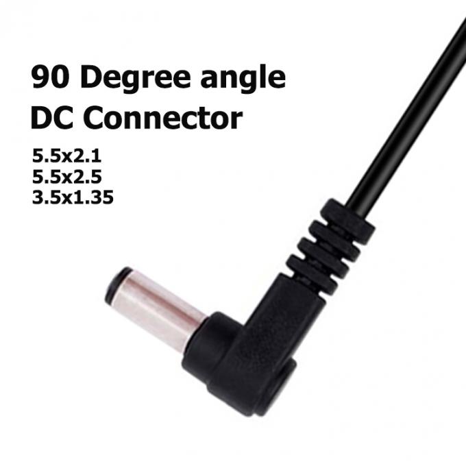 90 degrés d'angle homme à connecteur féminin 5.5x2.1 mm Jack de canon câble d'extension de courant continu 3