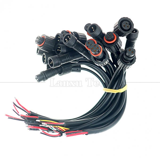Personnalisation IP67 IP68 imperméable à l'eau M12 2pin 3pin 4pin M12 CC à ouvrir fils nus Cable d'extrémité pour la lumière LED 0