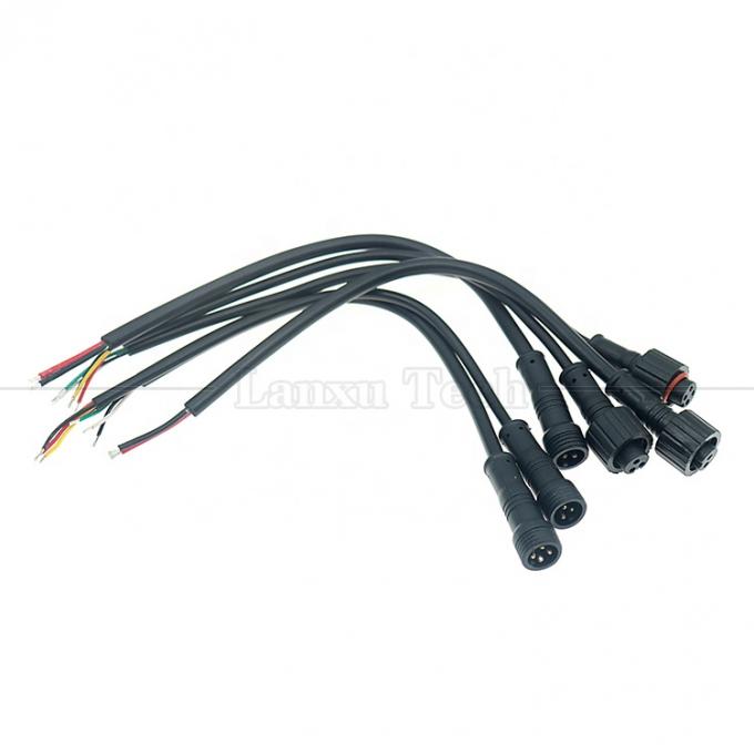 Personnalisation IP67 IP68 imperméable à l'eau M12 2pin 3pin 4pin M12 CC à ouvrir fils nus Cable d'extrémité pour la lumière LED 2