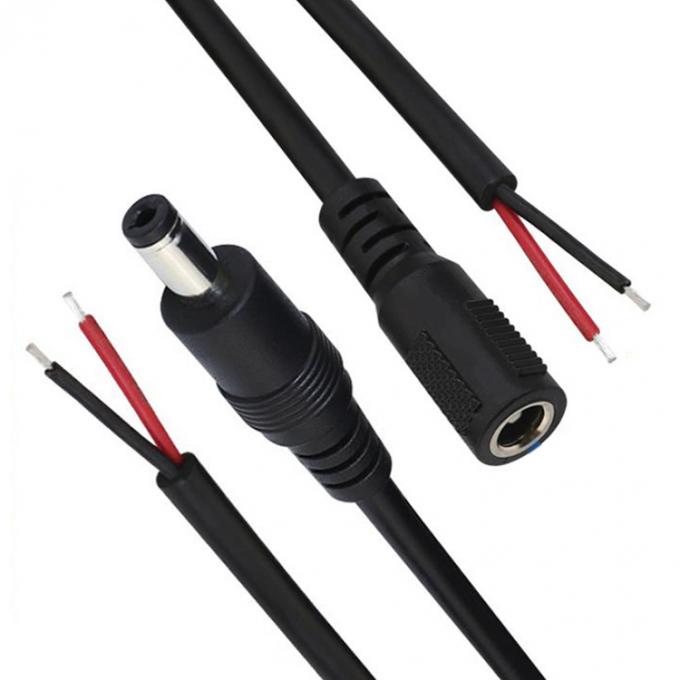 Masculin Femme 5.5x2.1mm 5.5x2.5mm 3.5x1.35mm DC prise jack prise pour ouvrir les fils de la queue de poule nue Cable d'extrémité pour la caméra de sécurité CCTV LED 1