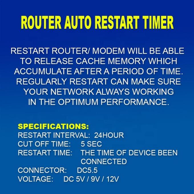 DC 5V 9V 12V 15V Contrôleur automatique Énergie allumée désactivée Réinitialiser Rafraîchir le routeur Wi-Fi Timer de redémarrage automatique 0