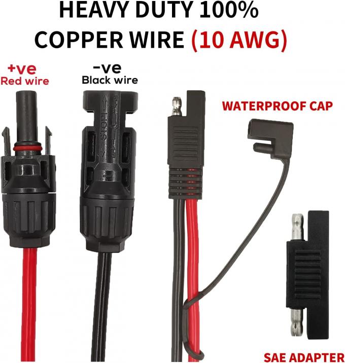 10AWG SAE à l'adaptateur de panneau solaire câble d'extension RV Panneau solaire connecteur câble pour RV Caravane Panneaux solaires Charge de batterie 1