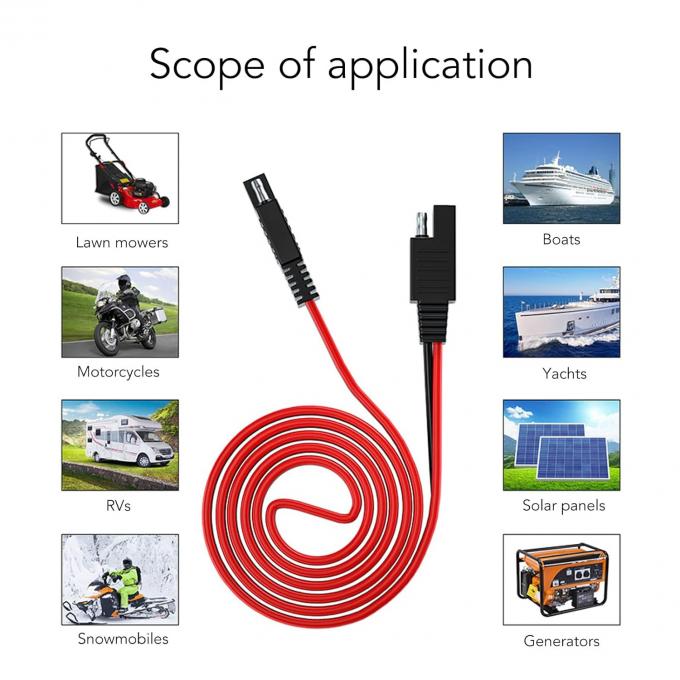 14AWG 2m SAE à SAE Power câble d'extension automobile déconnexion rapide câble harnais SAE connecteur pour batterie solaire 4