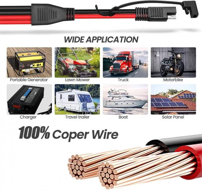 14AWG SAE câble de connecteur électrique automobile à courant continu Y Splitter 1 à 2 câble d'extension SAE pour camping-car Caravan panneaux solaires Charge de batterie 5