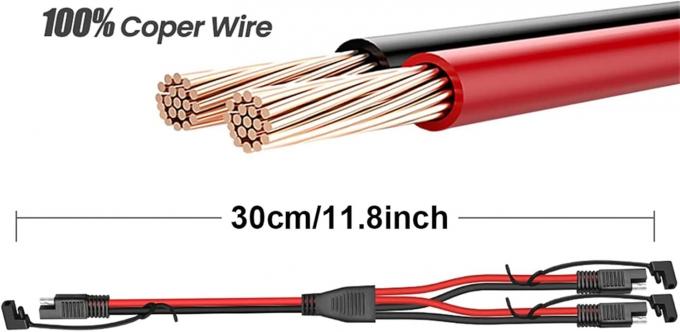 14AWG SAE câble de connecteur électrique automobile à courant continu Y Splitter 1 à 2 câble d'extension SAE pour camping-car Caravan panneaux solaires Charge de batterie 3
