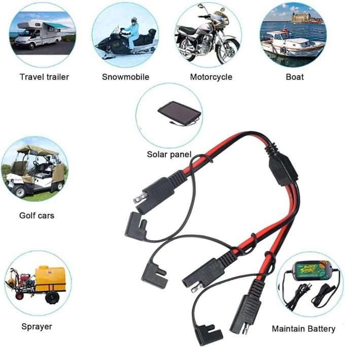 14AWG SAE câble de connecteur électrique automobile à courant continu Y Splitter 1 à 2 câble d'extension SAE pour camping-car Caravan panneaux solaires Charge de batterie 6