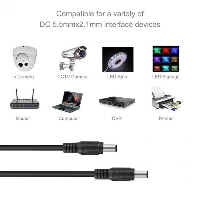 Cable d'alimentation à jack continu de 5,5x2,1 mm 1