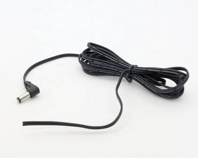 90 degrés d'angle DC Jack de canon 2.1x5.5mm mâle femelle à ouvrir Pigtail câble d'alimentation en continu 1