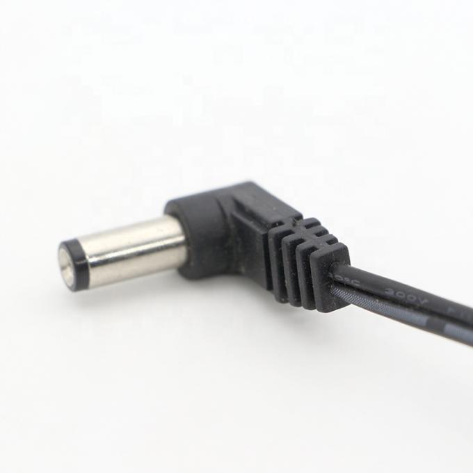 90 degrés d'angle DC Jack de canon 2.1x5.5mm mâle femelle à ouvrir Pigtail câble d'alimentation en continu 3