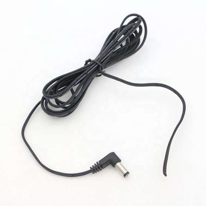 90 degrés d'angle DC Jack de canon 2.1x5.5mm mâle femelle à ouvrir Pigtail câble d'alimentation en continu 5