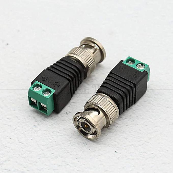 2 épingles sans soudure terminal de vis BNC connecteur masculin féminin adaptateur d'alimentation pour caméra de vidéosurveillance 3