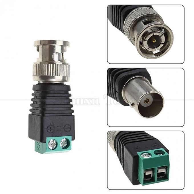 2 épingles sans soudure terminal de vis BNC connecteur masculin féminin adaptateur d'alimentation pour caméra de vidéosurveillance 0