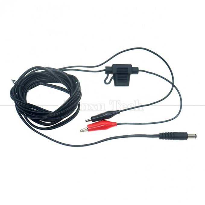 12V DC 5,5X2,1 mm à Alligator Clips câble électrique à fusible pour caméra de trail 5