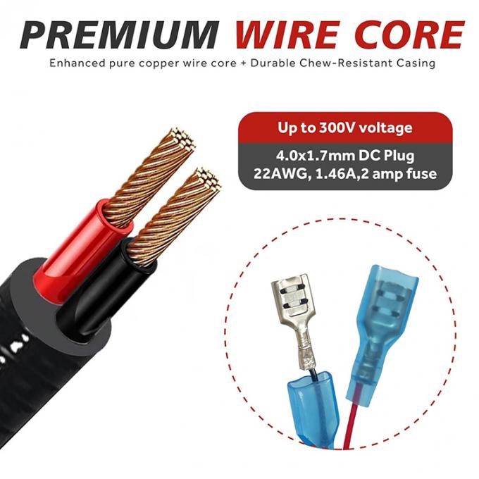 Jacket métallique résistant à la mastication DC 5.5x2.1mm 4.0x1.7mm à connecteur à épée câble d'extension d'alimentation pour caméras de piste 5