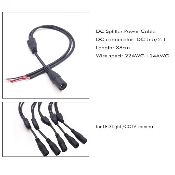 DC mâle femelle 5.5x2.1mm Jack Splitter câble d'extension de puissance pour la lumière LED Caméra de vidéosurveillance 5