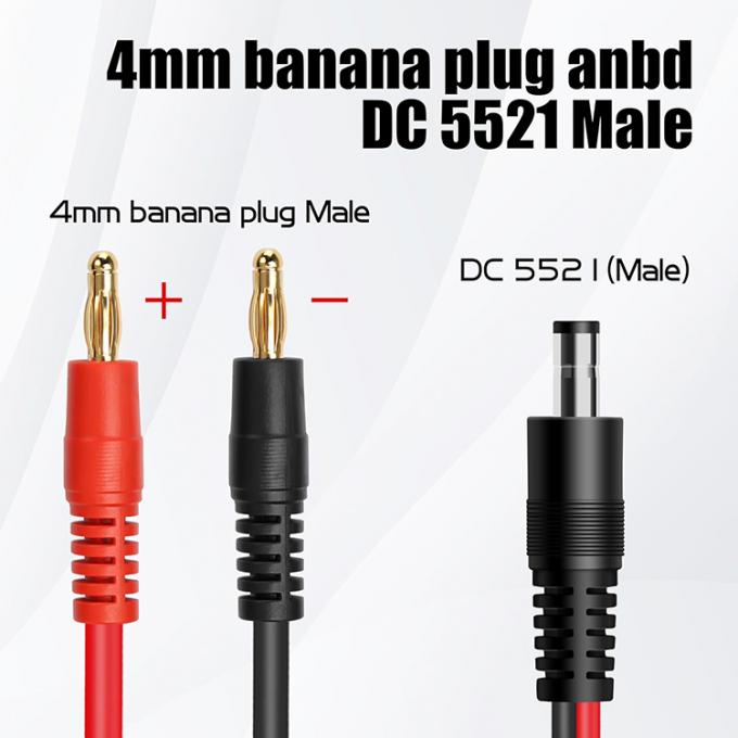 12v DC 5,5 mm x 2,1 mm Cable de prise de banane de 4 mm 4