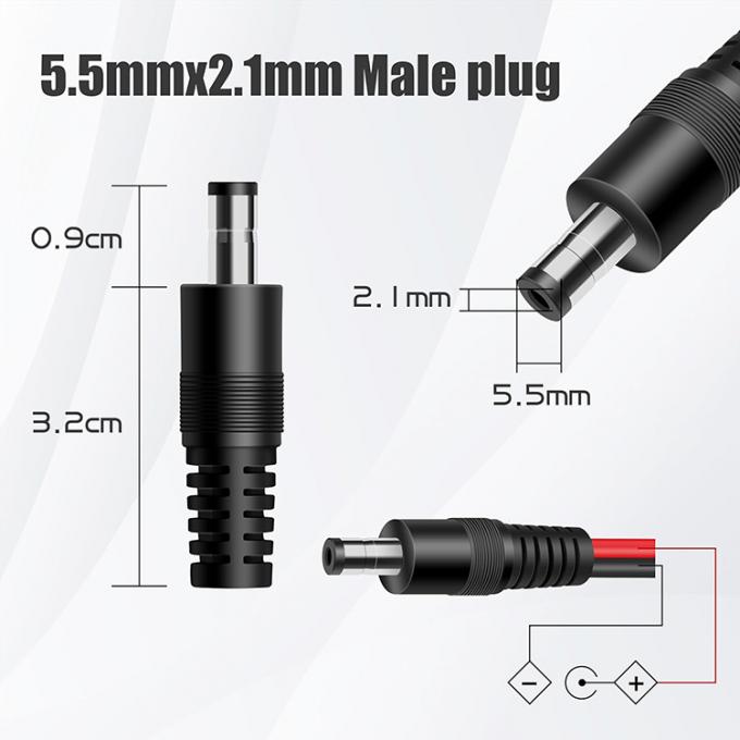 12v DC 5,5 mm x 2,1 mm Cable de prise de banane de 4 mm 3