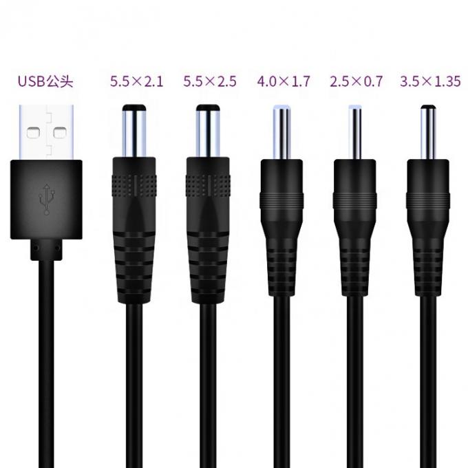 Personnalisation USB à courant continu 2.1x5.5mm 2.5x5.5mm 1.35x3.5mm 2.5x0.7mm 4.0x1.7mm câble d'alimentation 2