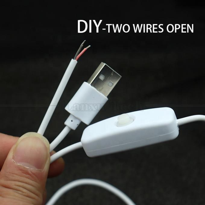 DIY 1m Contrôleur d'alimentation sur et hors tension câble USB à fil ouvert pour lampe à bande de lumière à LED 1