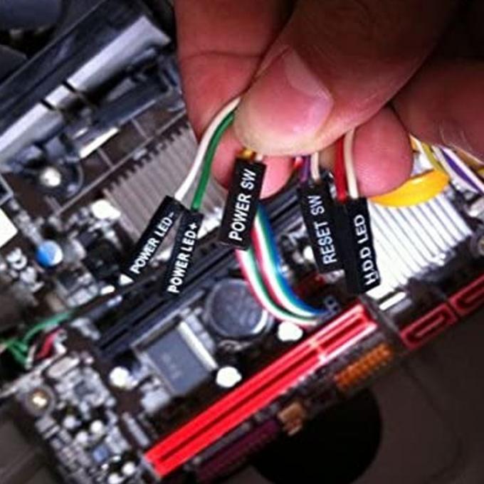 PC Casse carte mère d'ordinateur HDD Réinitialiser ATX Éteindre le câble d'alimentation avec lumière LED 0