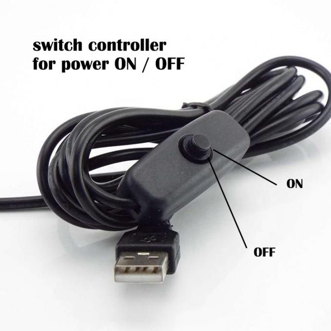 1m Blanc noir LED bande d'alimentation sur et hors bouton câble d'extension de commutateur USB type A 1
