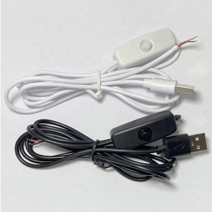 1m Blanc noir LED bande d'alimentation sur et hors bouton câble d'extension de commutateur USB type A 4