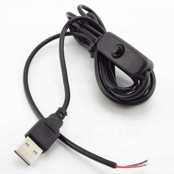 1m Blanc noir LED bande d'alimentation sur et hors bouton câble d'extension de commutateur USB type A 2