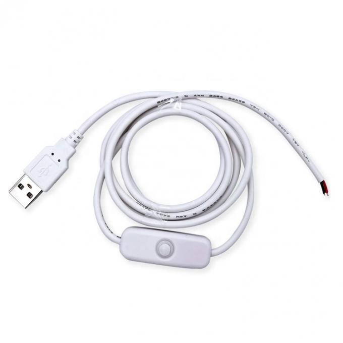 1m Blanc noir LED bande d'alimentation sur et hors bouton câble d'extension de commutateur USB type A 3