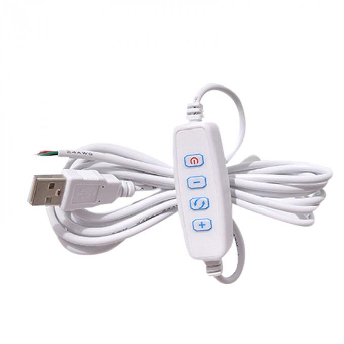 Commutateur d'atténuation de puissance de 5 V câble de chargeur USB pour bande LED 2