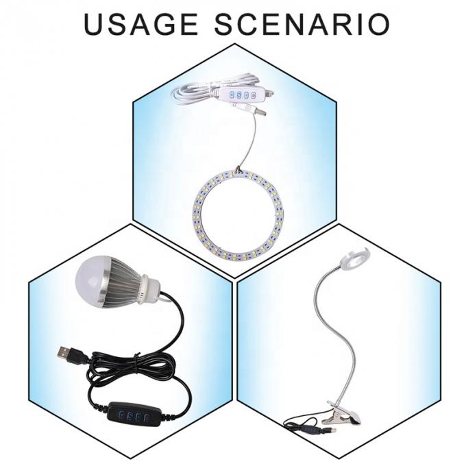 Commutateur d'atténuation de puissance de 5 V câble de chargeur USB pour bande LED 3