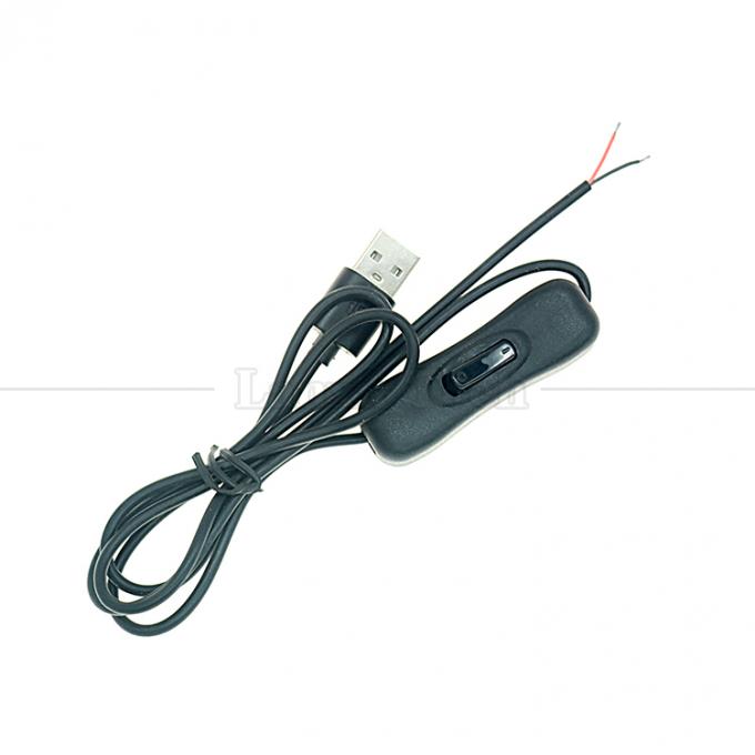 1M USB A mâle à ouvrir câble de chargement en fer blanc en conserve avec 304 bouton de commutateur 5