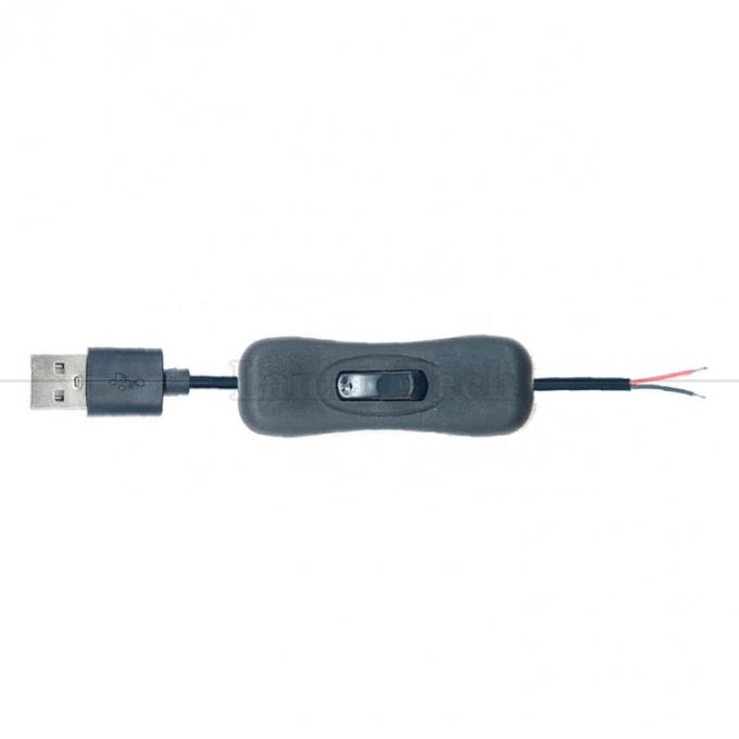 1M USB A mâle à ouvrir câble de chargement en fer blanc en conserve avec 304 bouton de commutateur 6
