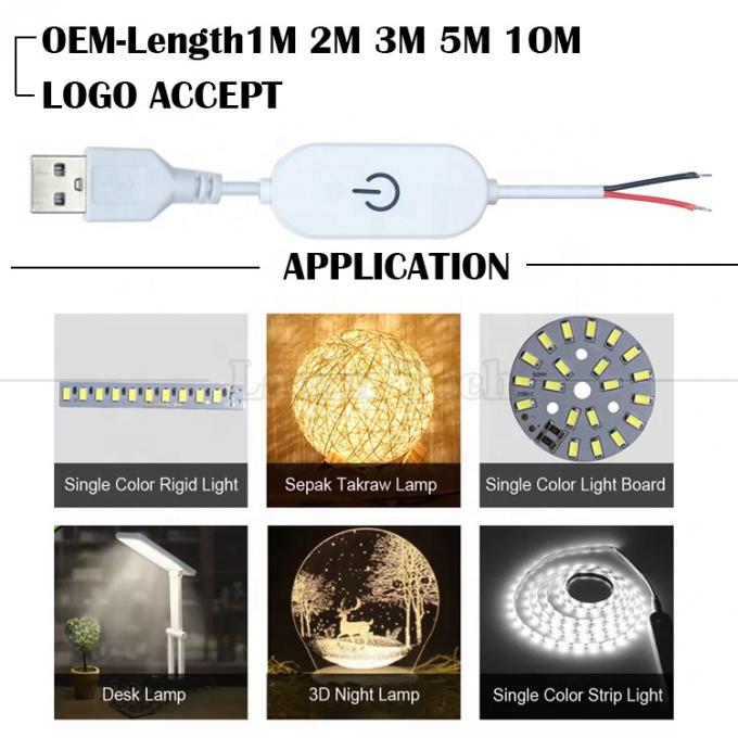 Commutateur tactile sans pas de 5V USB pour ouvrir les câbles de fin d'arrêt du câble d'atténuateur pour lampe à bande LED 1