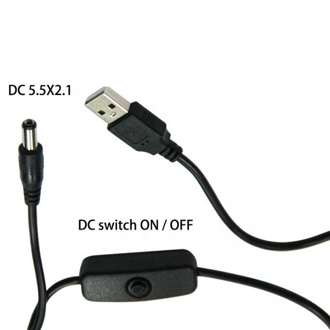 Énergie de haute qualité ON OFF Commutateur USB à courant continu 5.5x2.1mm câble de chargeur pour l'éventail de lampe à LED 1