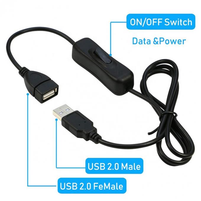 Chargement de données par câble USB de commutateur de type mâle à femelle pour ordinateur à lampe à LED 1