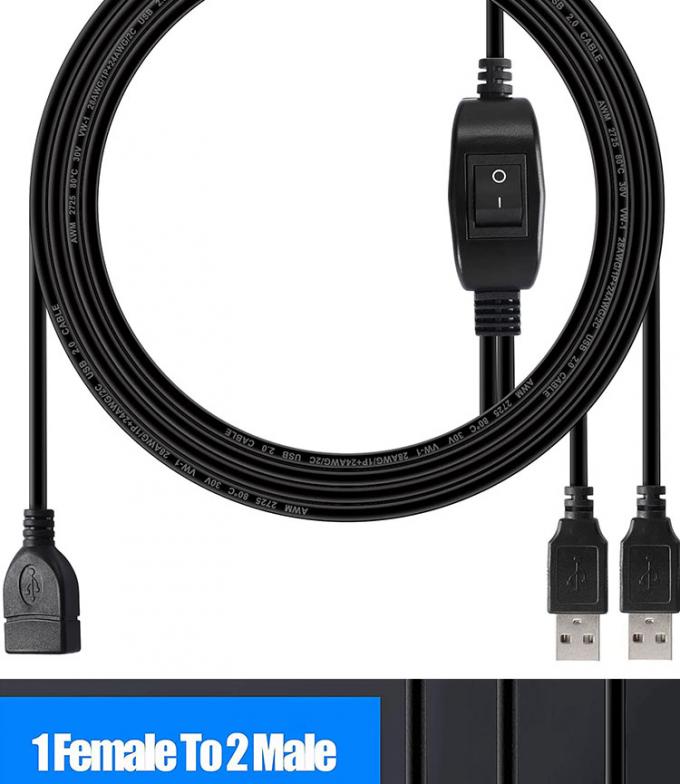1 femme à 2 hommes USB Y Splitter Imprimante partageant le câble de commutateur pour l'imprimante Scanner haut-parleur Souris clavier 7