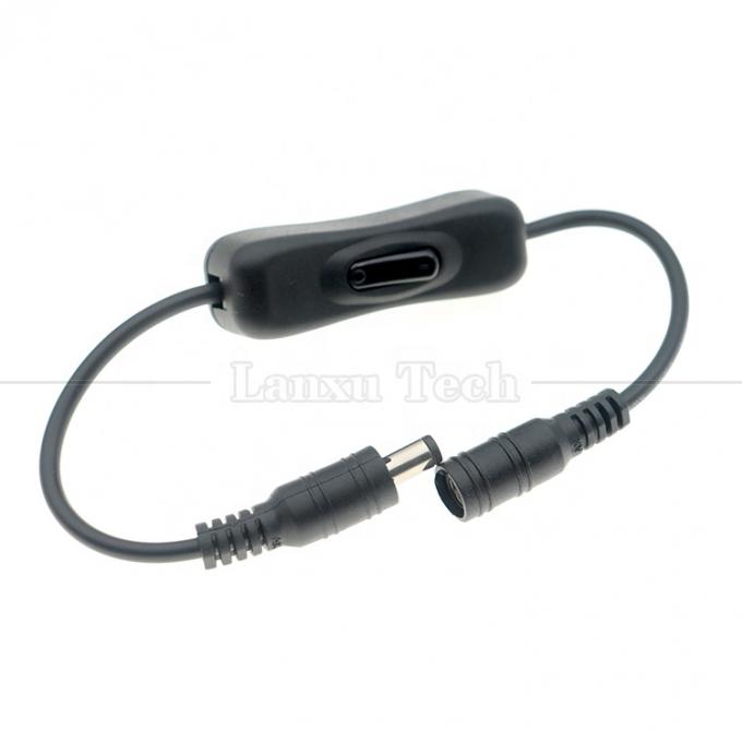 12V 24V homme à femme 5,5x2,1 mm prise CC allumée 304 câble de commutateur pour lampe à bande LED 0