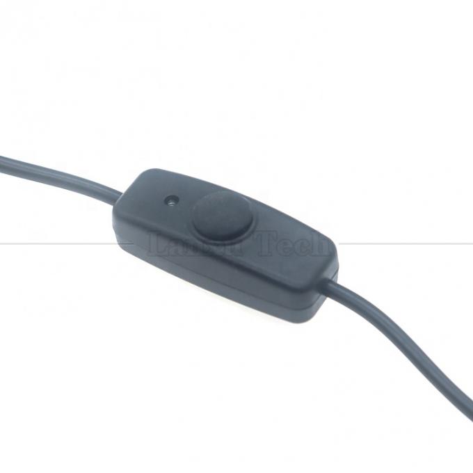 Couverture en caoutchouc de silicone étanche sur et hors bouton de commutateur 5V USB pour ouvrir des fils nus 2 broches Cable d'extrémité pour lampe LED 1