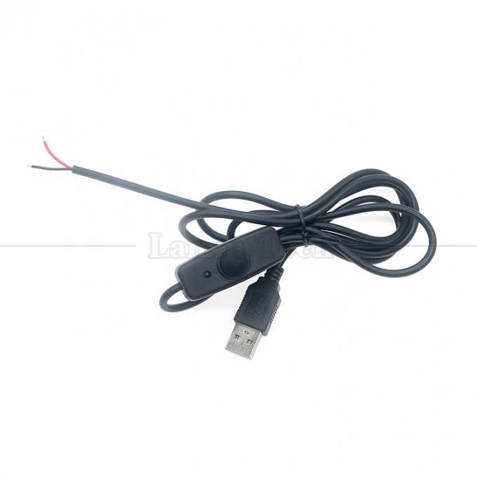 Couverture en caoutchouc de silicone étanche sur et hors bouton de commutateur 5V USB pour ouvrir des fils nus 2 broches Cable d'extrémité pour lampe LED 2