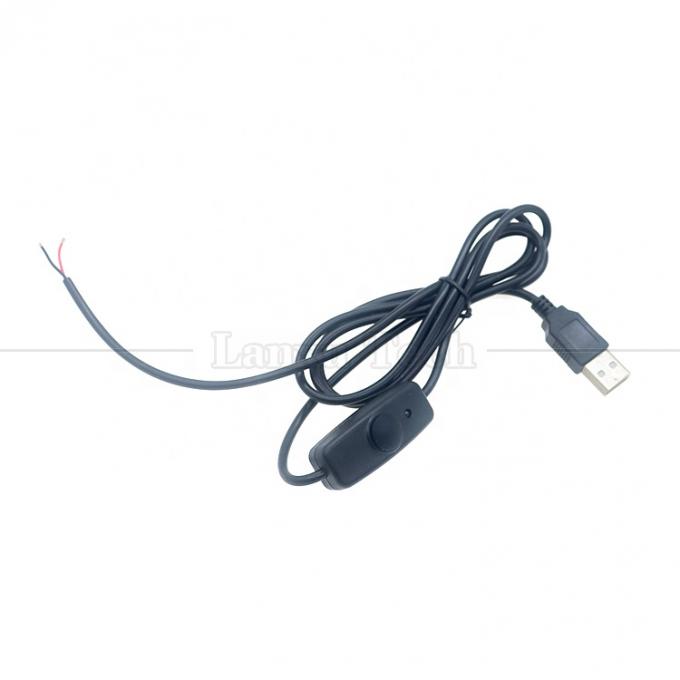 Couverture en caoutchouc de silicone étanche sur et hors bouton de commutateur 5V USB pour ouvrir des fils nus 2 broches Cable d'extrémité pour lampe LED 4
