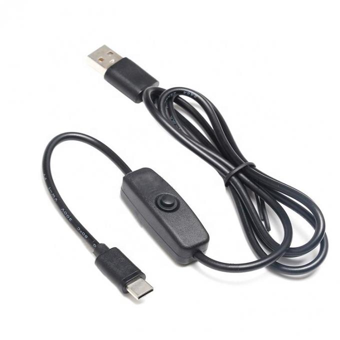 1m 5V 3A câble USB de type C avec commutateur ON OFF pour Raspberry Pi 4
