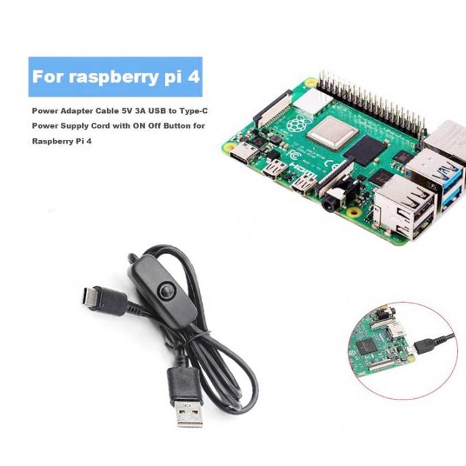 1m 5V 3A câble USB de type C avec commutateur ON OFF pour Raspberry Pi 2