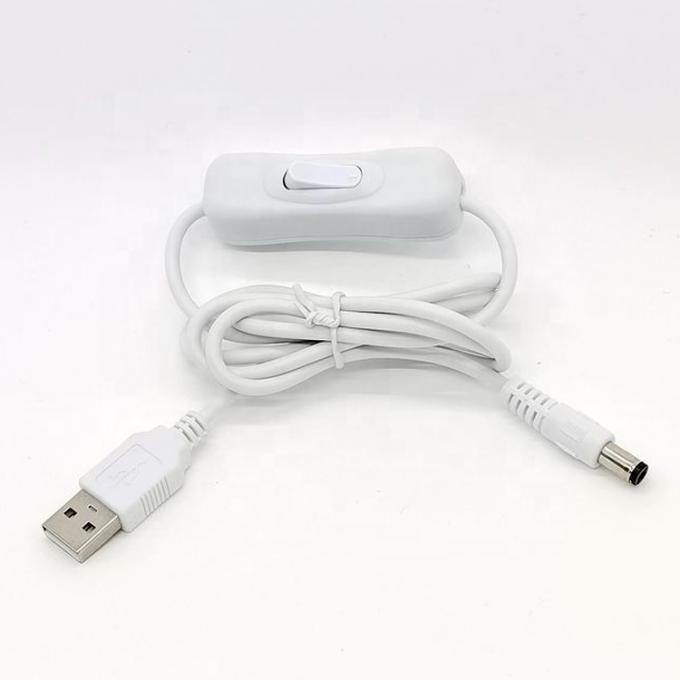 Cable d'extension du chargeur de puissance de 1m 5V USB à courant continu 5.5x2.1mm avec commutateur ON OFF pour LED 5