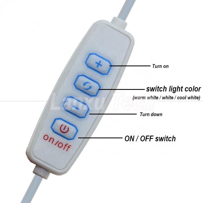 5V sortie Dimming sans étape ON OFF Switch câble d'amortisseur USB pour lampe à bande de lumière LED 1
